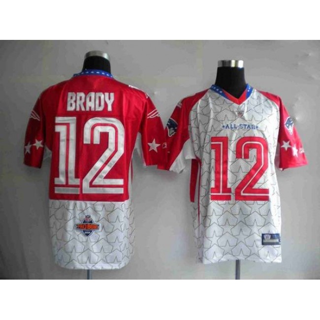 Patriots #12 Tom Brady Red 2010 Pro Bowl Stitched NFL Jersey