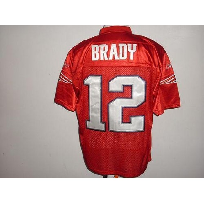 Patriots #12 Tom Brady Red QB Practice Stitched NFL Jersey