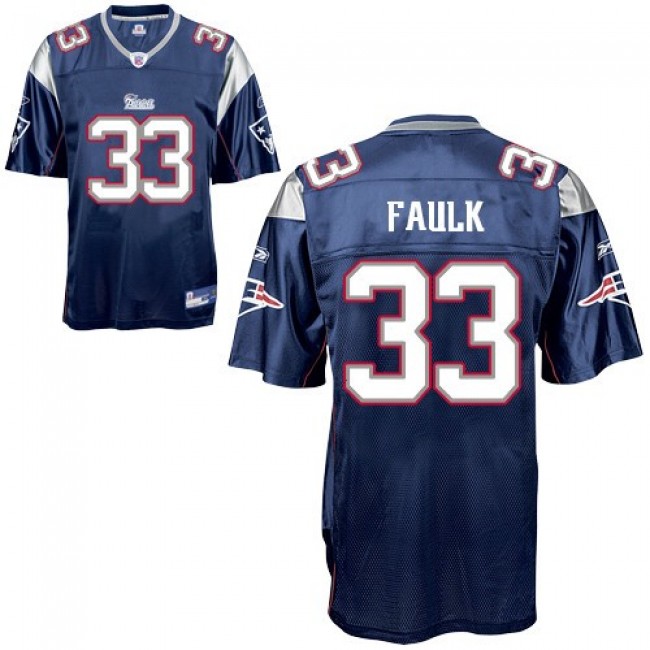 Patriots #33 Kevin Faulk Blue Stitched NFL Jersey