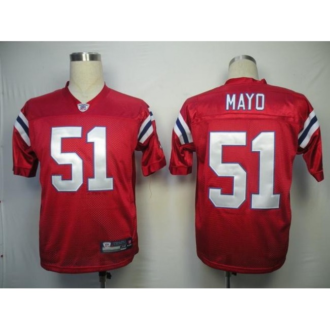 Patriots #51 Jerod Mayo Red Stitched Alternate NFL Jersey