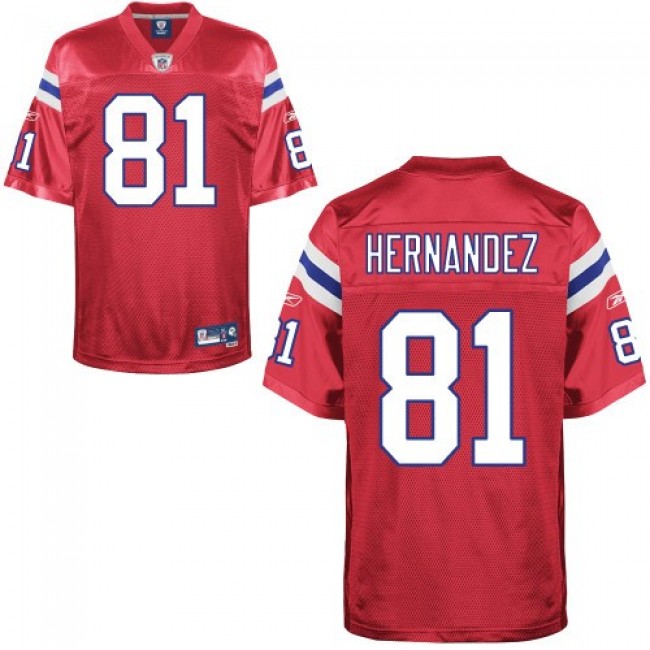 Patriots #81 Aaron Hernandez Red Stitched NFL Jersey