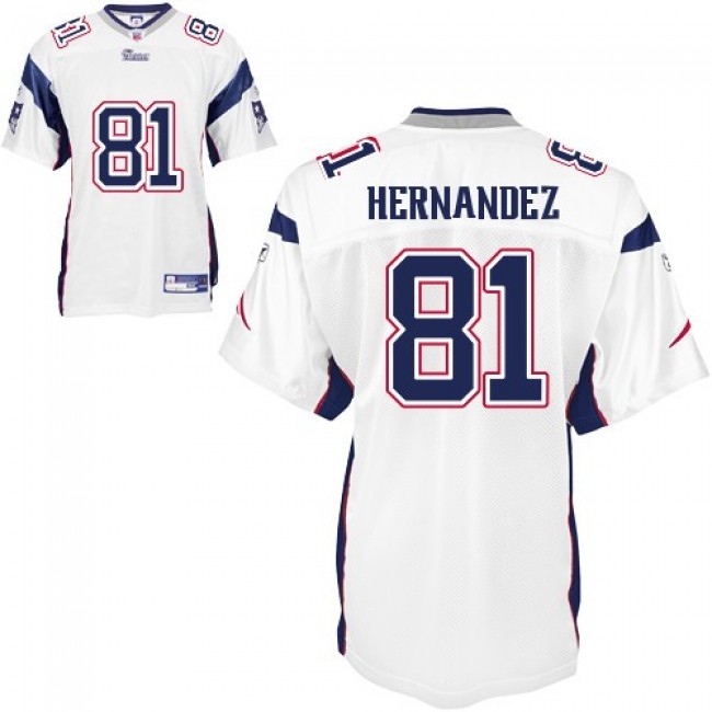 Patriots #81 Aaron Hernandez White Stitched NFL Jersey