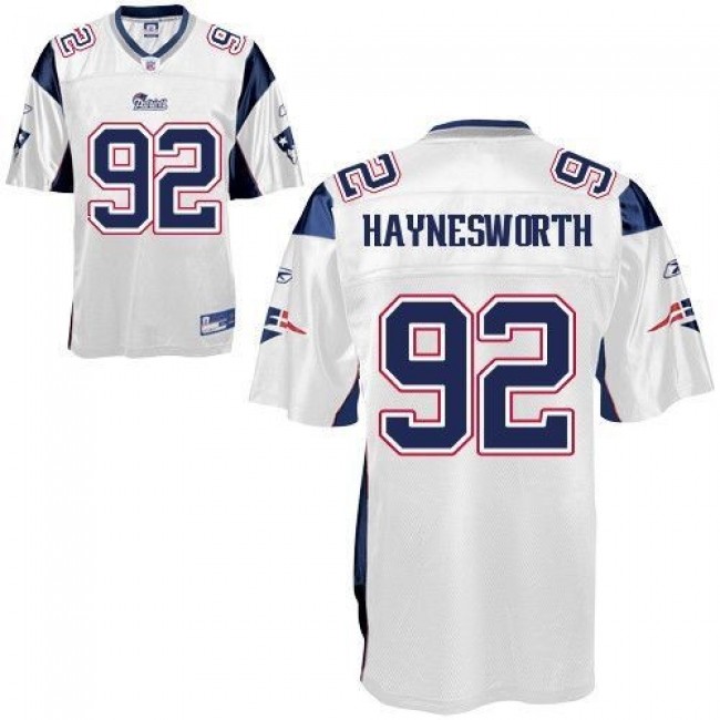 Patriots #92 Albert Haynesworth White Stitched NFL Jersey