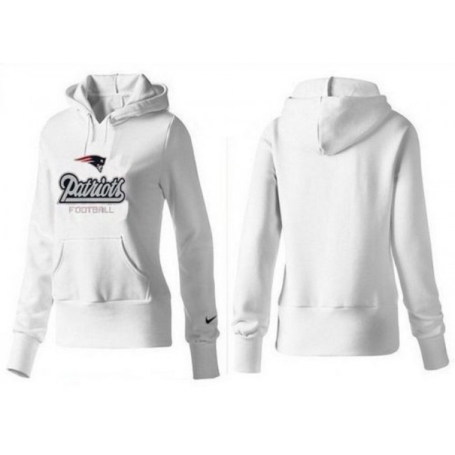 Women's New England Patriots Authentic Logo Pullover Hoodie White Jersey