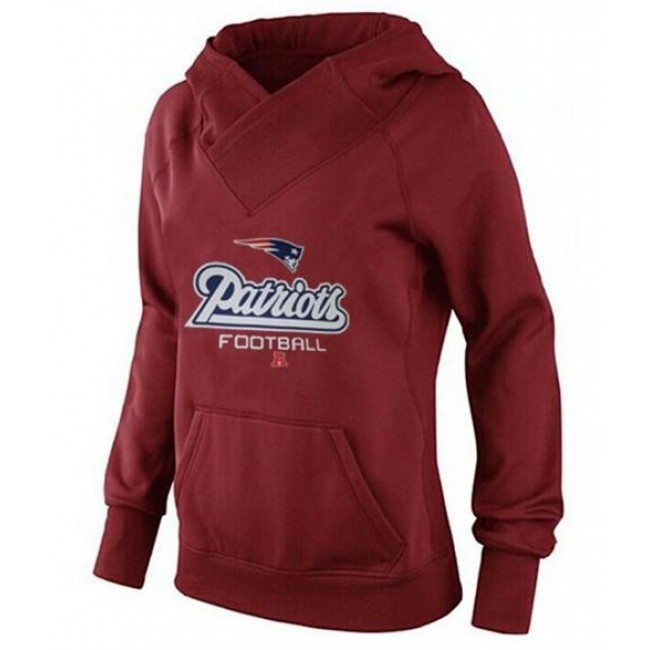 Women's New England Patriots Big Tall Critical Victory Pullover Hoodie Red Jersey