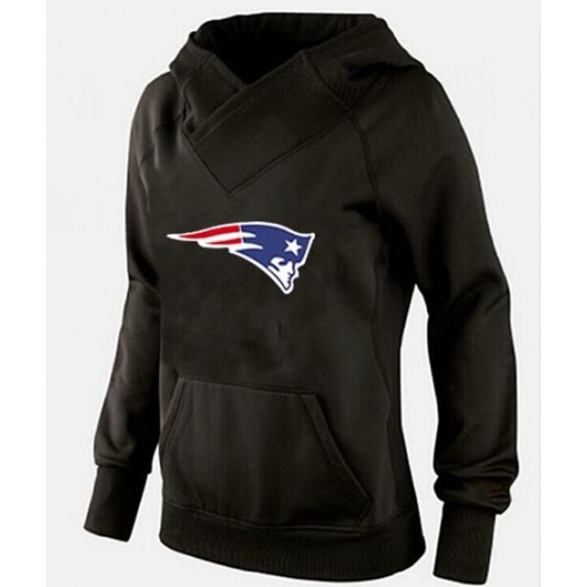 Women's New England Patriots Logo Pullover Hoodie Black Jersey
