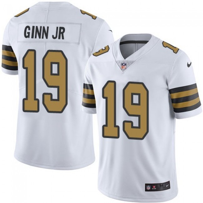 New Orleans Saints #19 Ted Ginn Jr White Youth Stitched NFL Limited Rush Jersey
