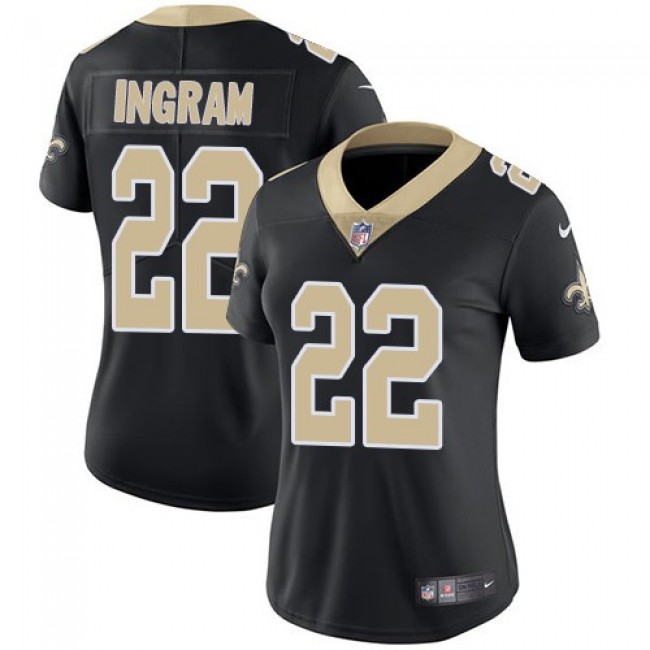 Women's Saints #22 Mark Ingram Black Team Color Stitched NFL Vapor Untouchable Limited Jersey