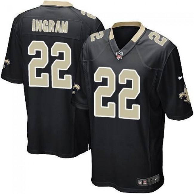 New Orleans Saints #22 Mark Ingram Black Team Color Youth Stitched NFL Elite Jersey