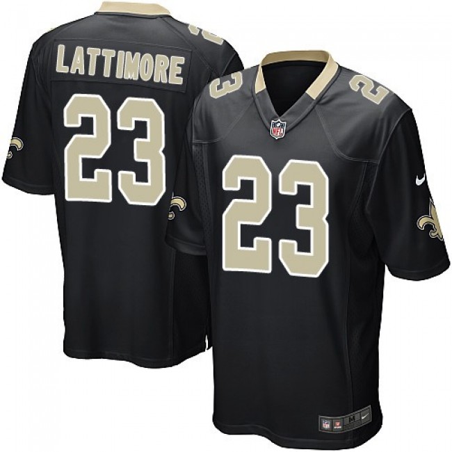 New Orleans Saints #23 Marshon Lattimore Black Team Color Youth Stitched NFL Elite Jersey
