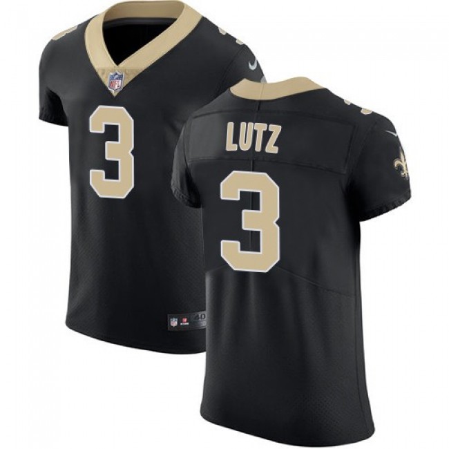 Nike Saints #3 Wil Lutz Black Team Color Men's Stitched NFL Vapor Untouchable Elite Jersey