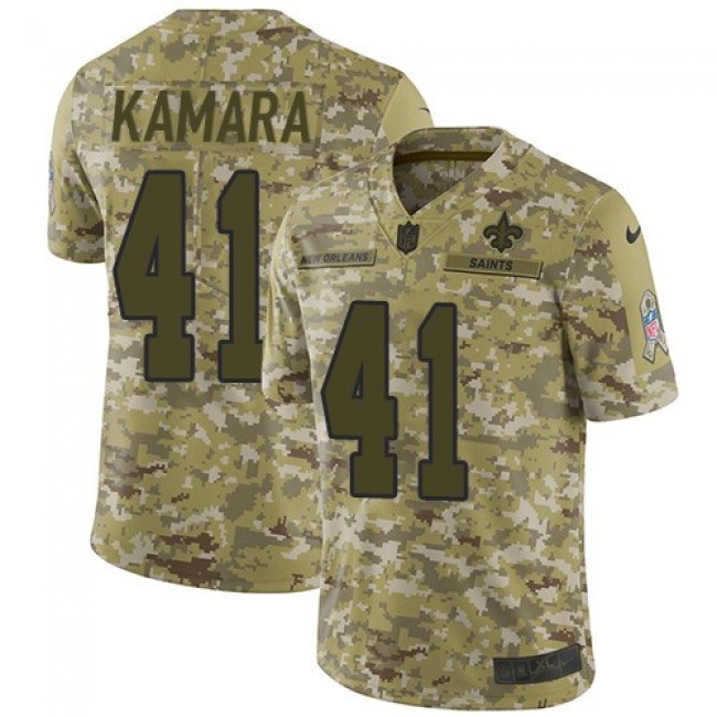Nike Saints #41 Alvin Kamara Camo Men's Stitched NFL Limited 2018 Salute To Service Jersey