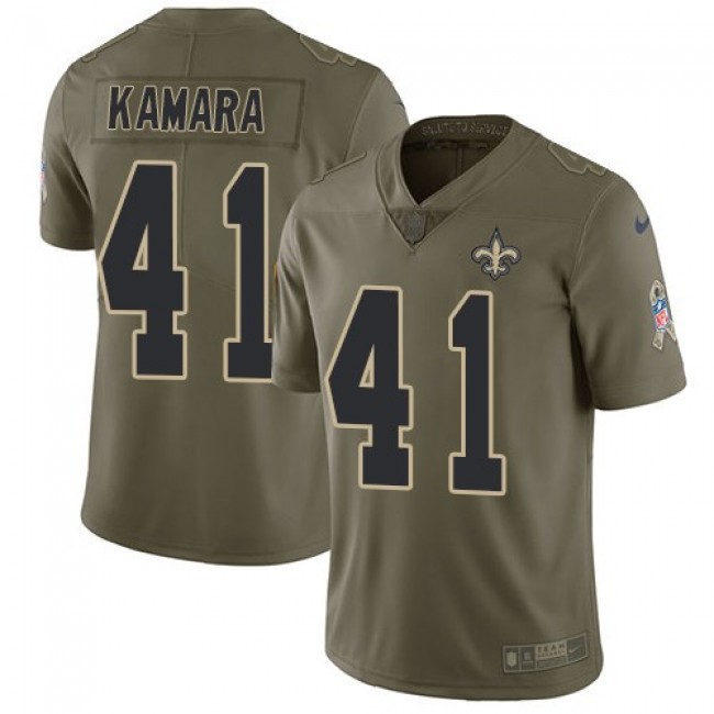 New Orleans Saints #41 Alvin Kamara Olive Youth Stitched NFL Limited 2017 Salute to Service Jersey