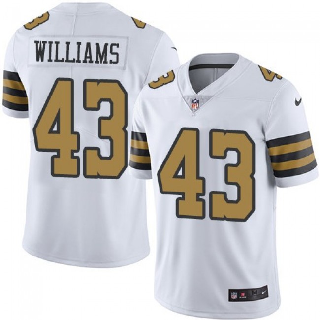 New Orleans Saints #43 Marcus Williams White Youth Stitched NFL Limited Rush Jersey
