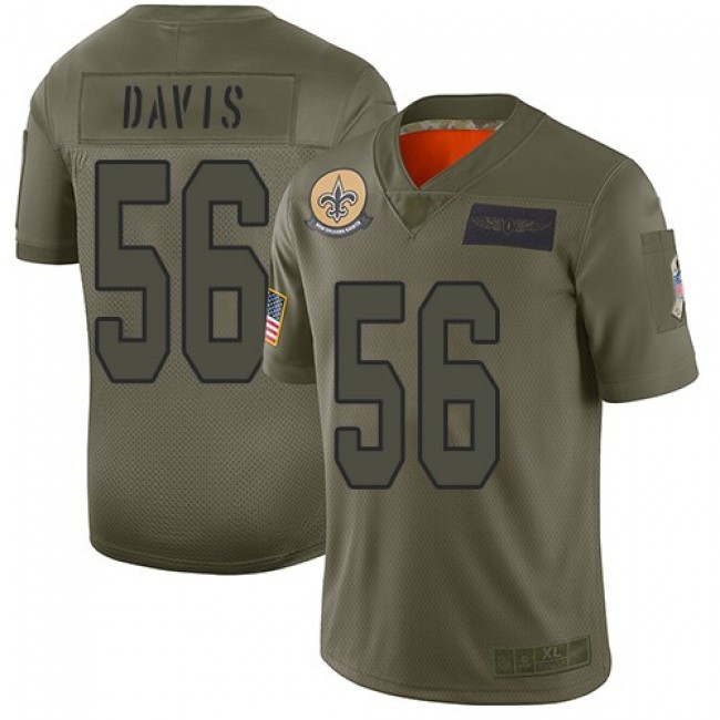 Nike Saints #56 DeMario Davis Camo Men's Stitched NFL Limited 2019 Salute To Service Jersey