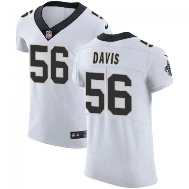 Nike Saints #56 DeMario Davis White Men's Stitched NFL Vapor Untouchable Elite Jersey