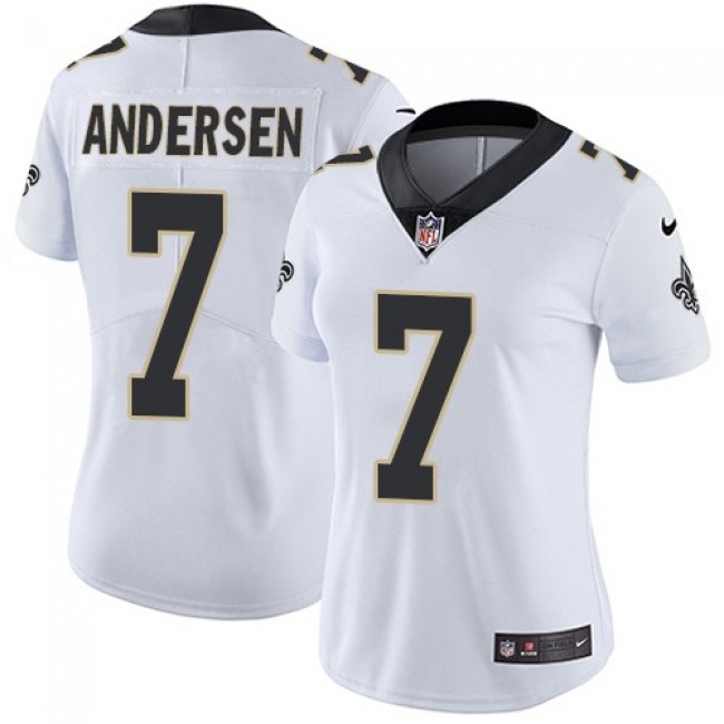 Women's Saints #7 Morten Andersen White Stitched NFL Vapor Untouchable Limited Jersey