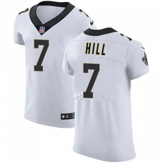 Nike Saints #7 Taysom Hill White Men's Stitched NFL Vapor Untouchable Elite Jersey