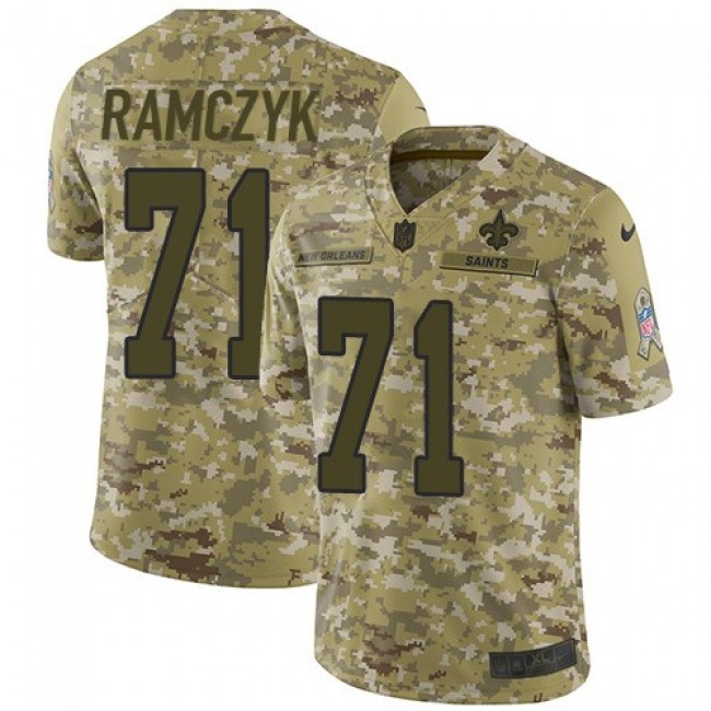 Nike Saints #71 Ryan Ramczyk Camo Men's Stitched NFL Limited 2018 Salute To Service Jersey
