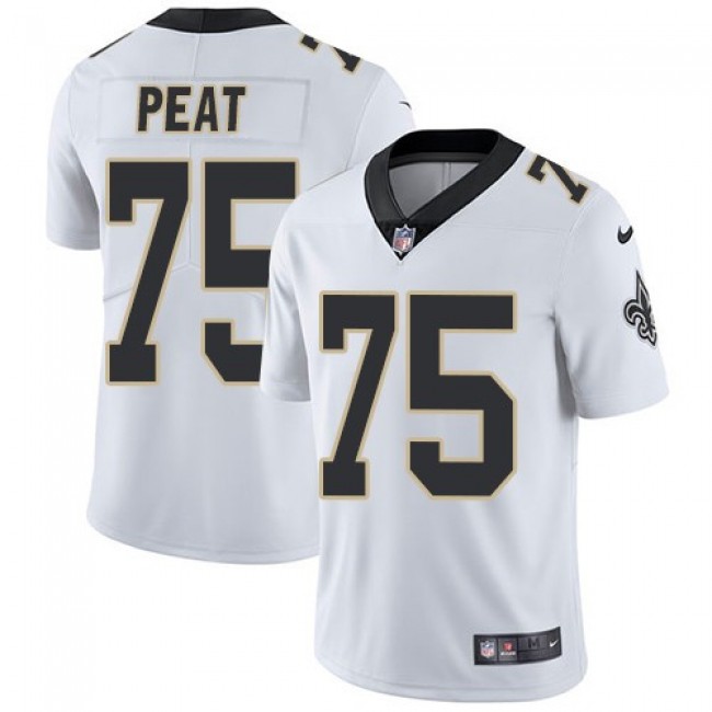 New Orleans Saints #75 Andrus Peat White Youth Stitched NFL Vapor Untouchable Limited Jersey