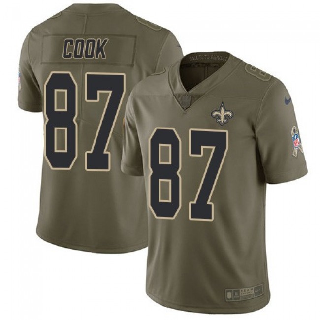 Nike Saints #87 Jared Cook Olive Men's Stitched NFL Limited 2017 Salute To Service Jersey