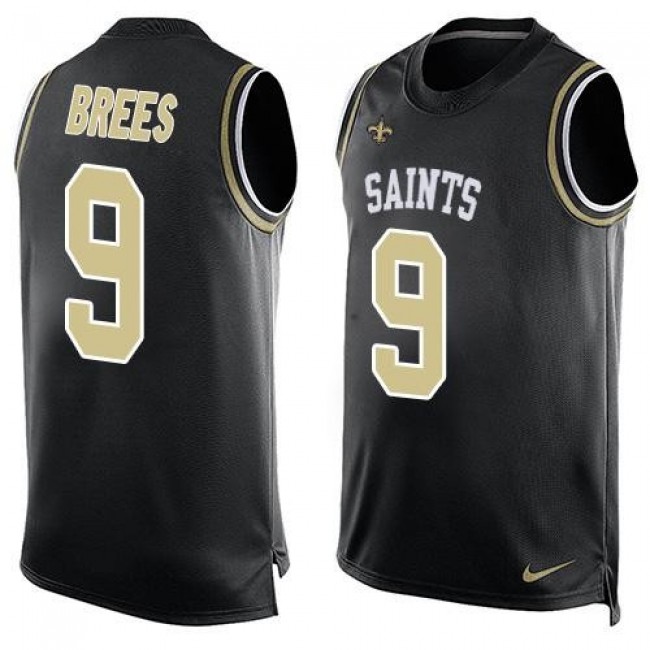 Nike Saints #9 Drew Brees Black Team Color Men's Stitched NFL Limited Tank Top Jersey