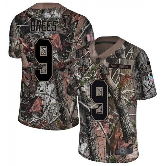 Nike Saints #9 Drew Brees Camo Men's Stitched NFL Limited Rush Realtree Jersey