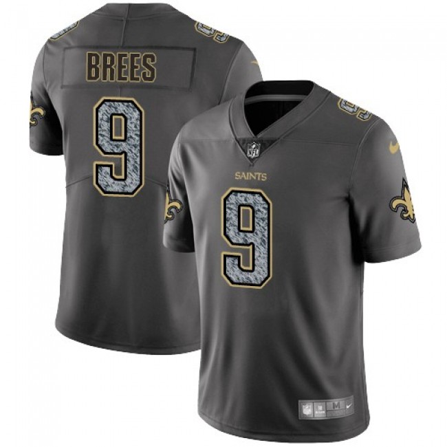 New Orleans Saints #9 Drew Brees Gray Static Youth Stitched NFL Vapor Untouchable Limited Jersey
