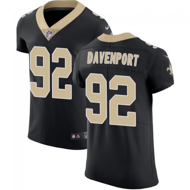 Nike Saints #92 Marcus Davenport Black Team Color Men's Stitched NFL Vapor Untouchable Elite Jersey