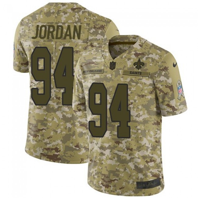 Nike Saints #94 Cameron Jordan Camo Men's Stitched NFL Limited 2018 Salute To Service Jersey