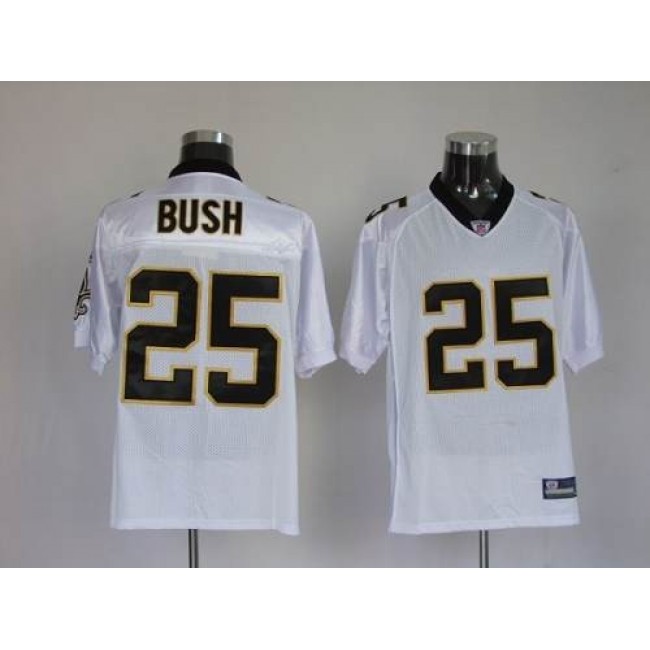 Saints #25 Reggie Bush White Stitched NFL Jersey