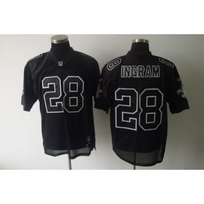 Saints #28 Mark Ingram Black Shadow Stitched NFL Jersey