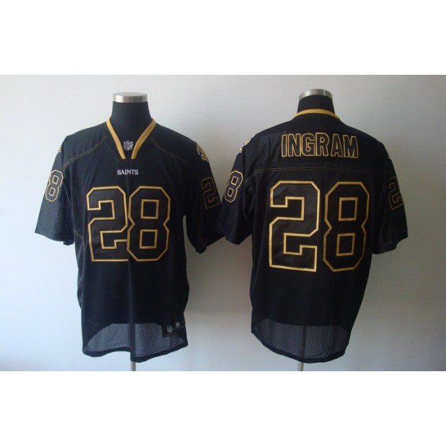 Saints #28 Mark Ingram Lights Out Black Stitched NFL Jersey