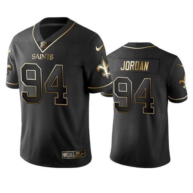 Saints #94 Cameron Jordan Men's Stitched NFL Vapor Untouchable Limited Black Golden Jersey