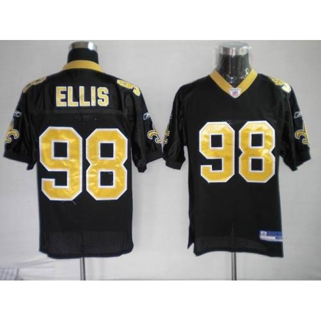 Saints #98 Sedrick Ellis Black Stitched NFL Jersey
