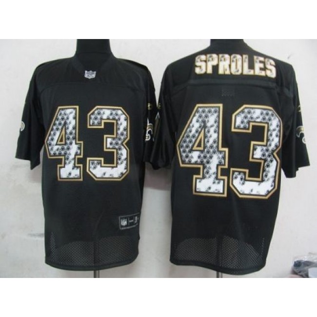 Sideline Black United Saints #43 Darren Sproles Black Stitched NFL Jersey
