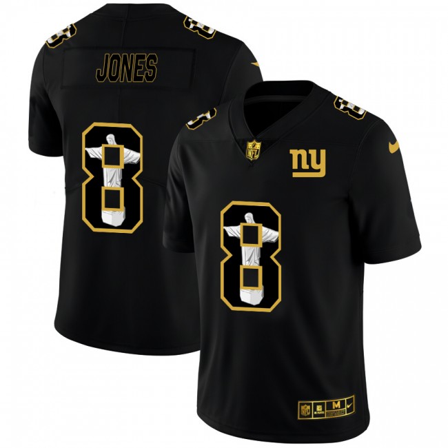 New York Giants #8 Daniel Jones Men's Nike Carbon Black Vapor Cristo Redentor Limited NFL Jersey