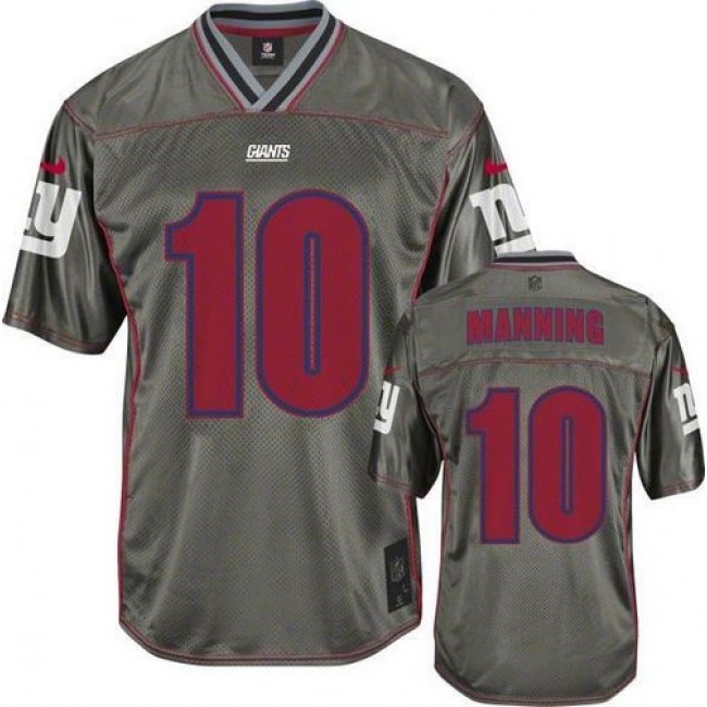 Nike Giants #10 Eli Manning Grey Men's Stitched NFL Elite Vapor Jersey