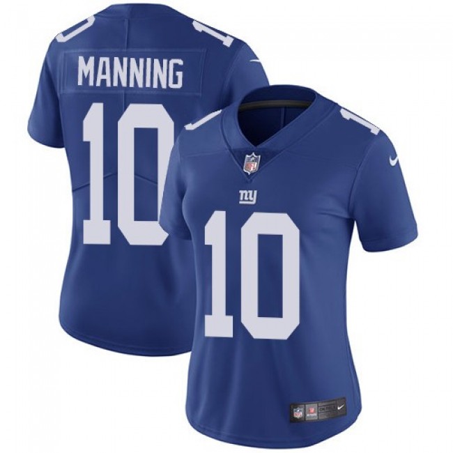 Women's Giants #10 Eli Manning Royal Blue Team Color Stitched NFL Vapor Untouchable Limited Jersey