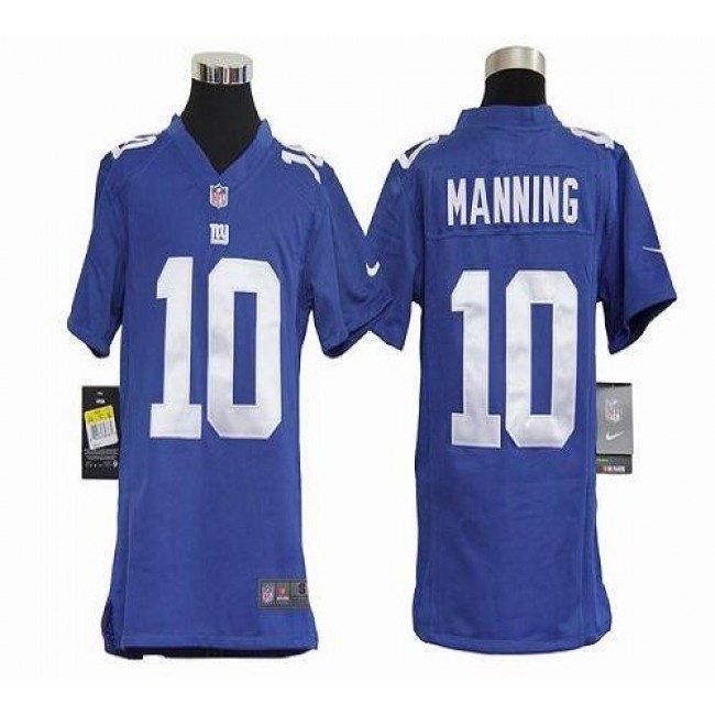 New York Giants #10 Eli Manning Royal Blue Team Color Youth Stitched NFL Elite Jersey