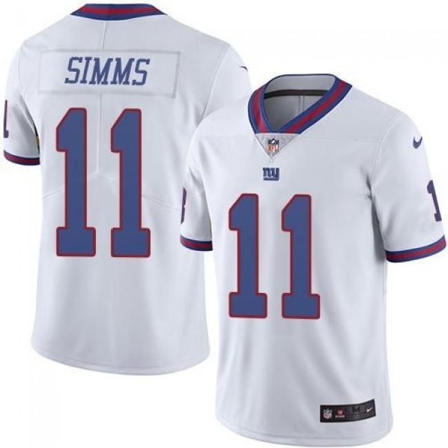 New York Giants #11 Phil Simms White Youth Stitched NFL Limited Rush Jersey