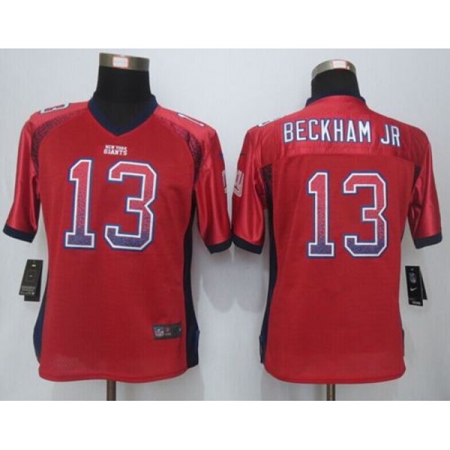Women's Giants #13 Odell Beckham Jr Red Alternate Stitched NFL Elite Drift Jersey