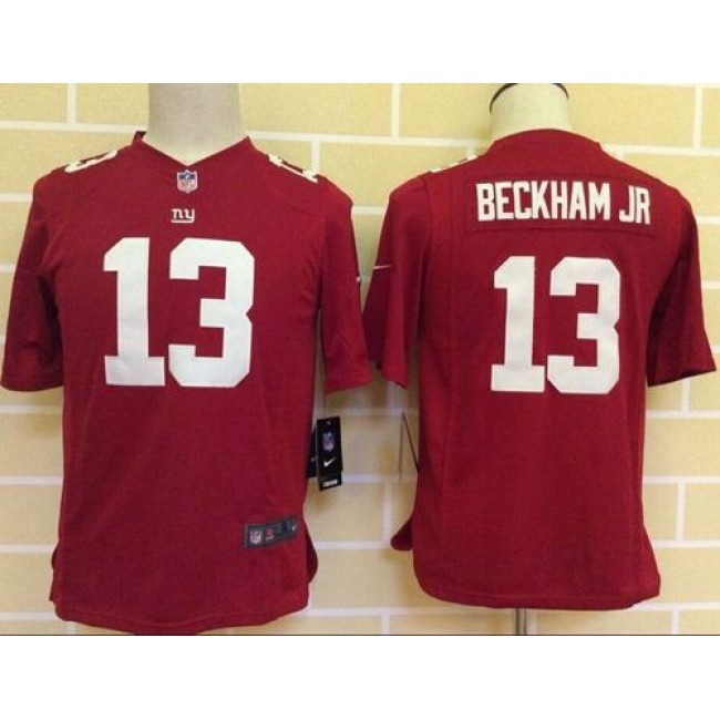New York Giants #13 Odell Beckham Jr Red Alternate Youth Stitched NFL Elite Jersey