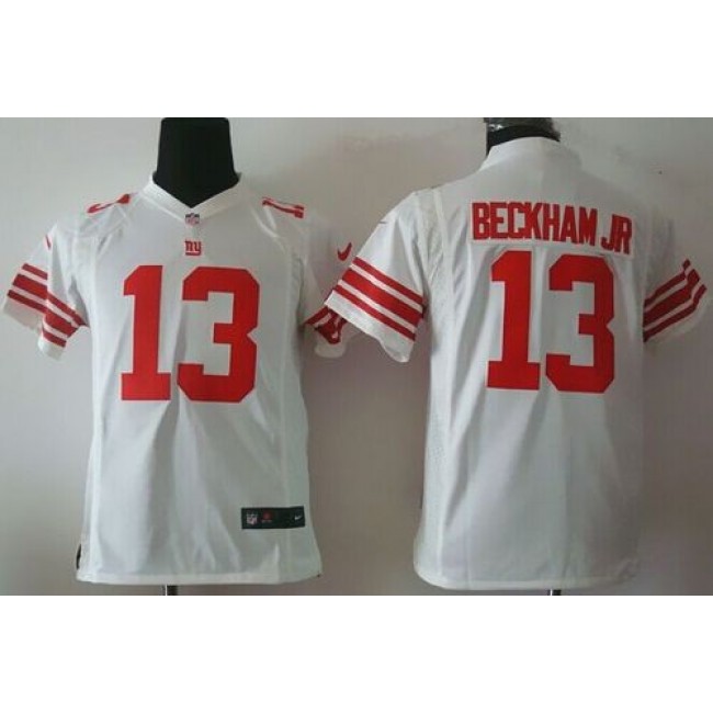 New York Giants #13 Odell Beckham Jr White Youth Stitched NFL Elite Jersey