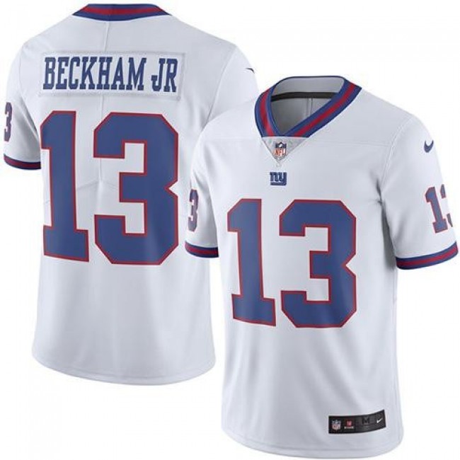 New York Giants #13 Odell Beckham Jr White Youth Stitched NFL Limited Rush Jersey