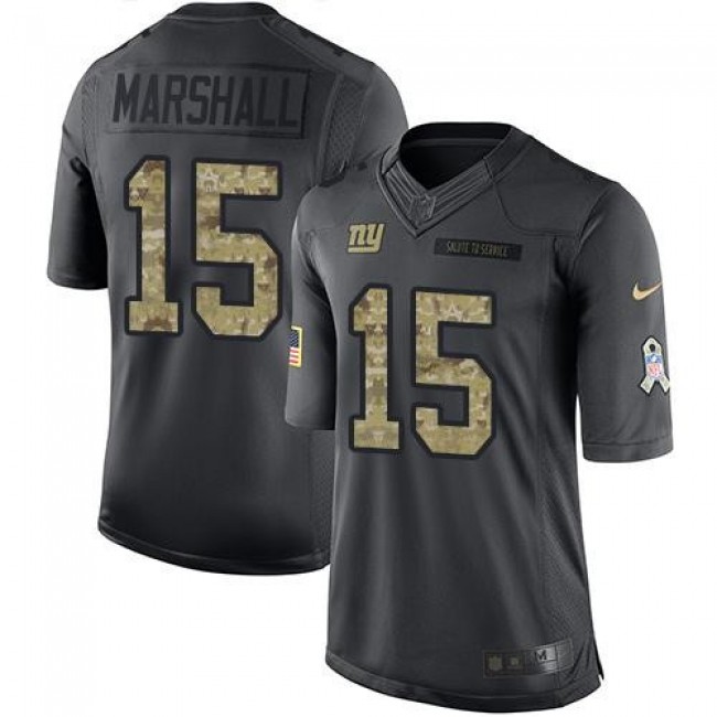 New York Giants #15 Brandon Marshall Black Youth Stitched NFL Limited 2016 Salute to Service Jersey