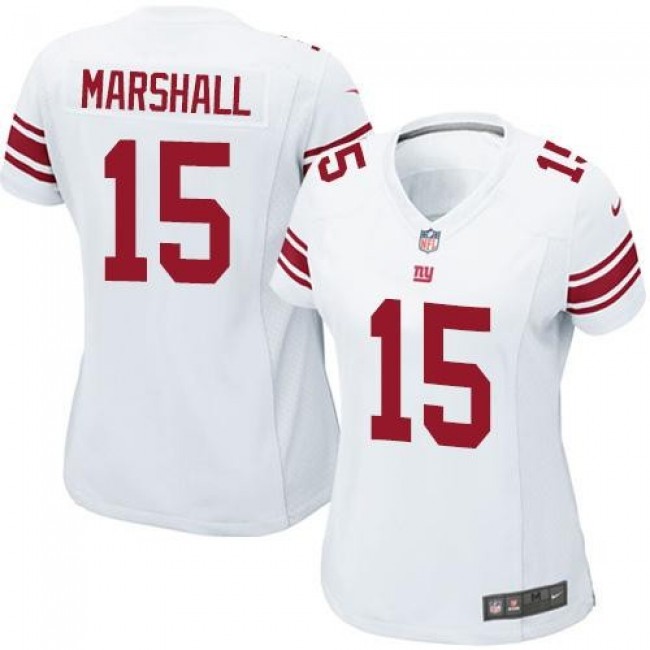 Women's Giants #15 Brandon Marshall White Stitched NFL Elite Jersey