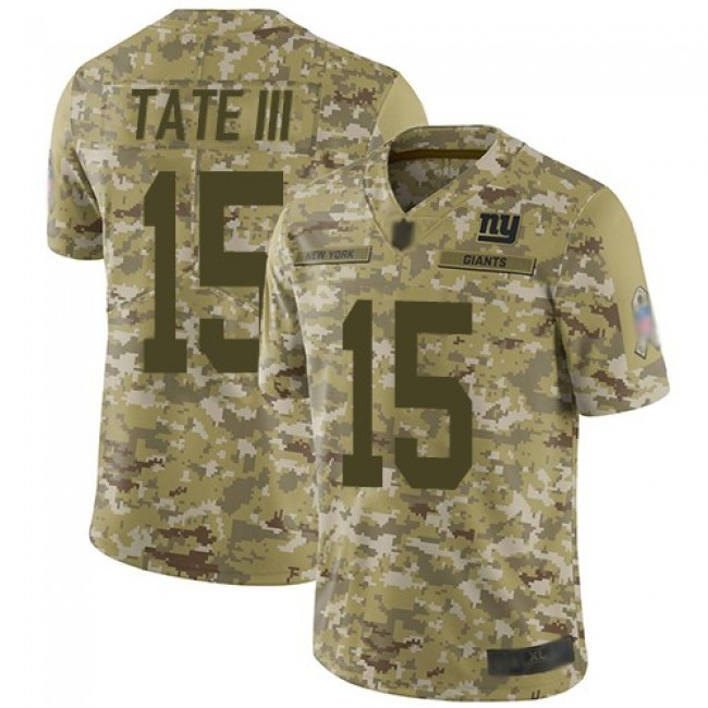 Nike Giants #15 Golden Tate III Camo Men's Stitched NFL Limited 2018 Salute To Service Jersey