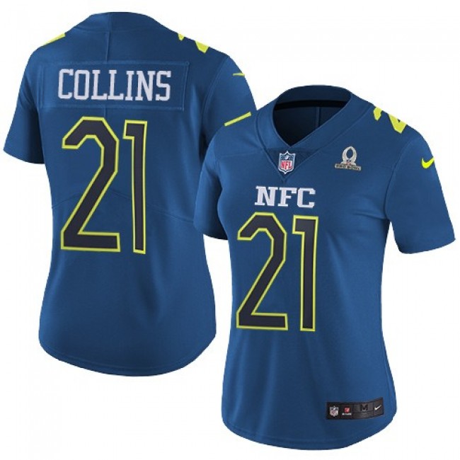 Women's Giants #21 Landon Collins Navy Stitched NFL Limited NFC 2017 Pro Bowl Jersey