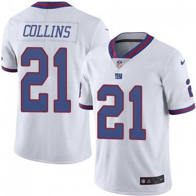 New York Giants #21 Landon Collins White Youth Stitched NFL Limited Rush Jersey